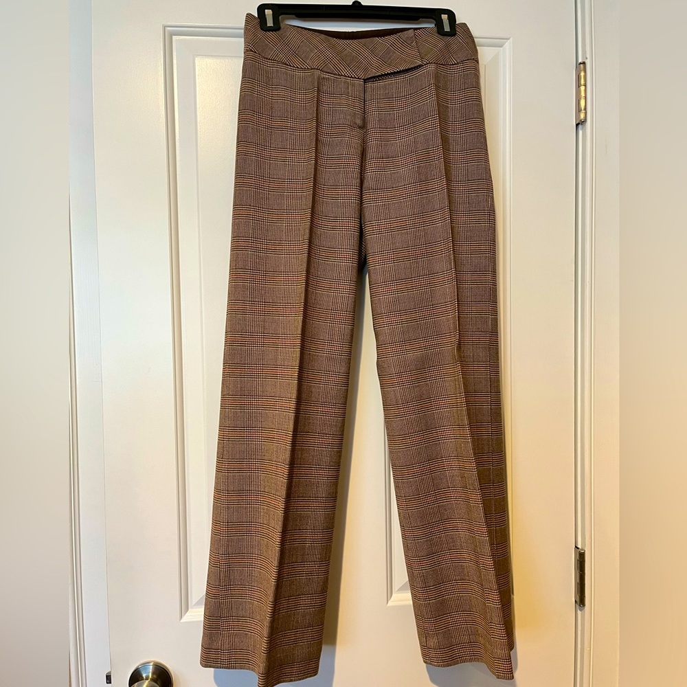 Milly women’s brown/beige brick red wool trouser size 2
